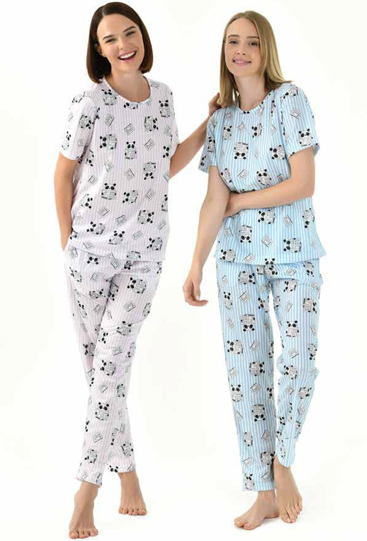 Yeni İnci Yazlık Viskon Kadın Pijama Takımı Yeni İnci 1852