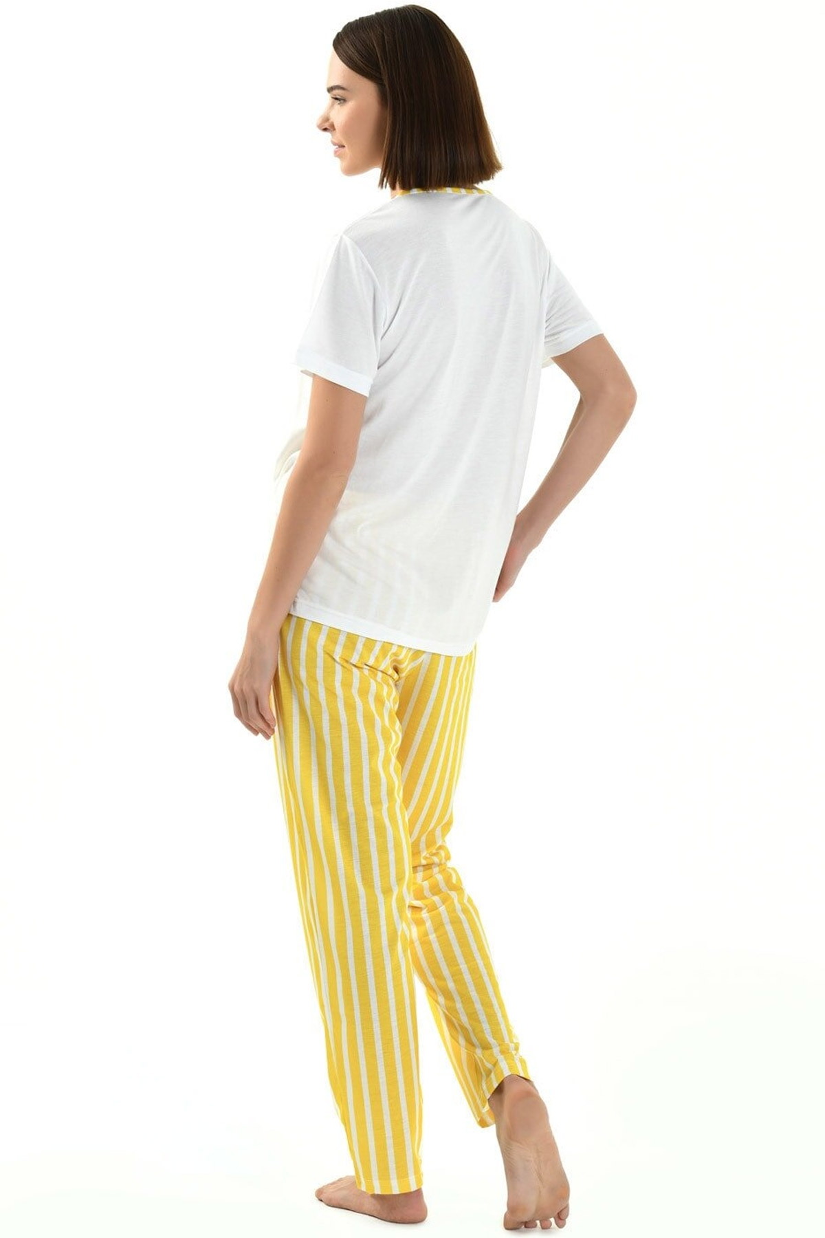 Yeni İnci Yazlık Viskon Kısa Kollu Pijama Takımı Yeni İnci 1849 - Görsel 2