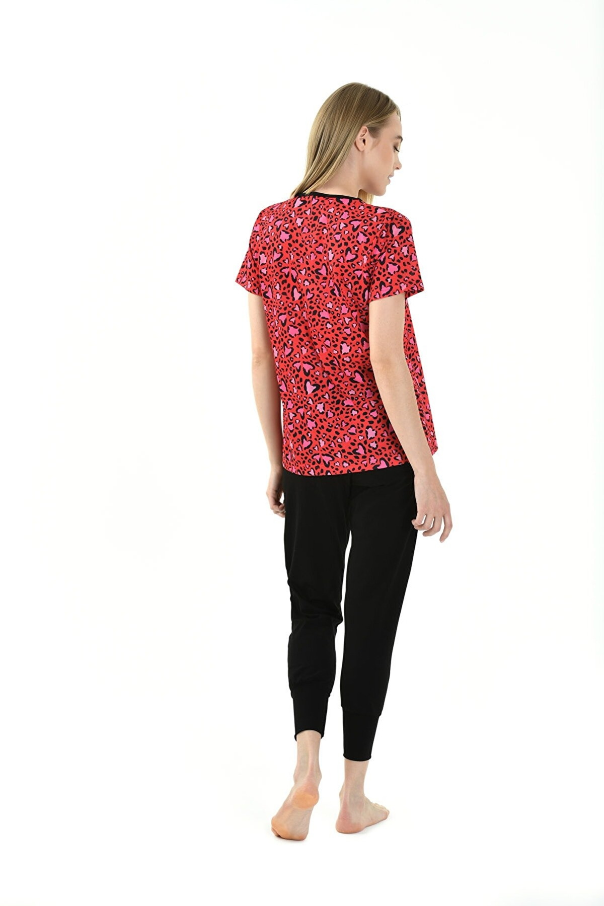 Yeni İnci Yeni İnci Viskon Kadın Pijama Takımı Kısa Kollu Şortlu 1805 - Görsel 2