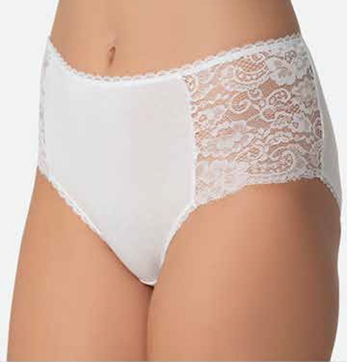 Yüksek Bel Dantelli Modal Külot Siyah İMER 4265 - Beyaz