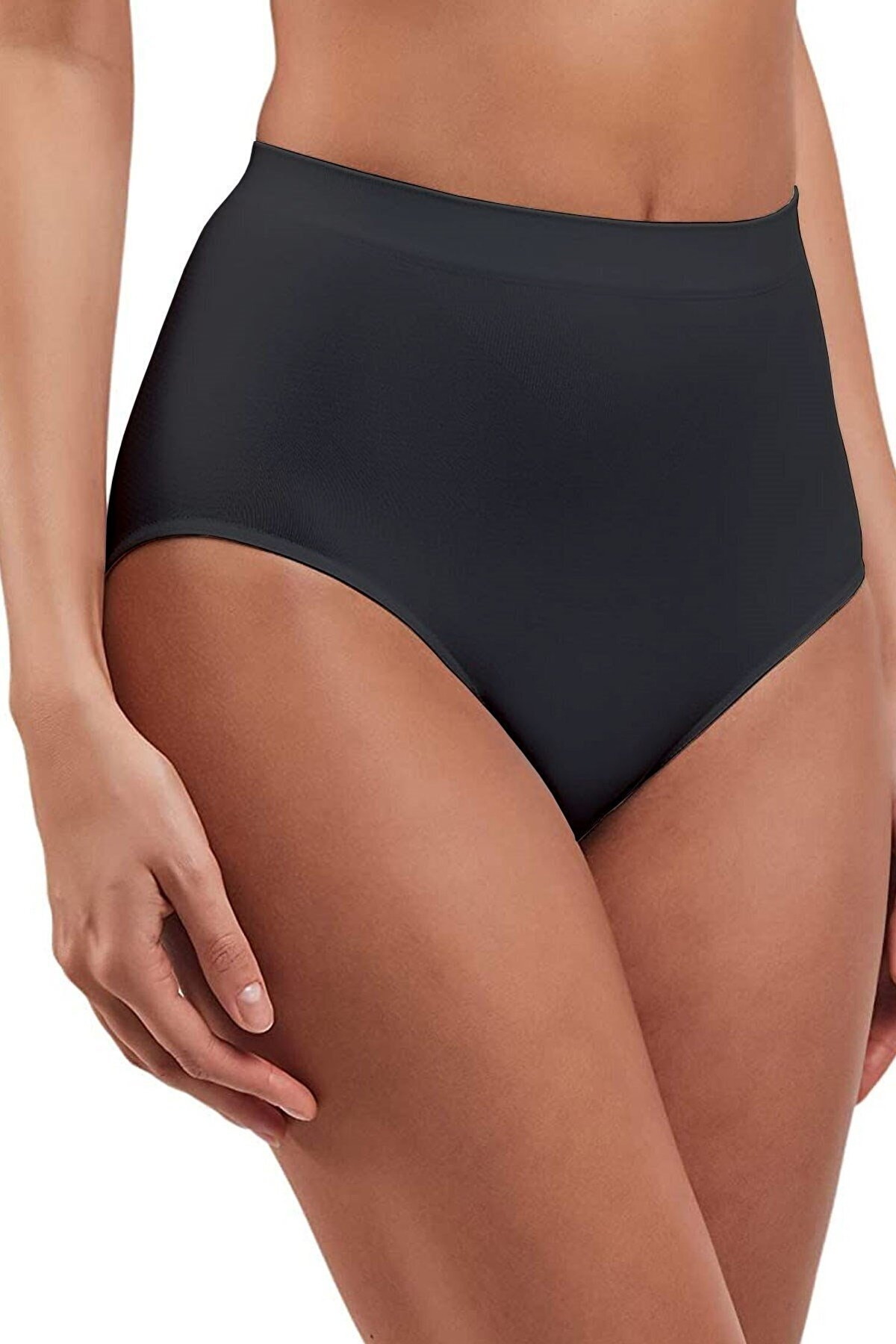 Dikişsiz Yüksek Bel Slip Külot Elite Life 811 - Siyah