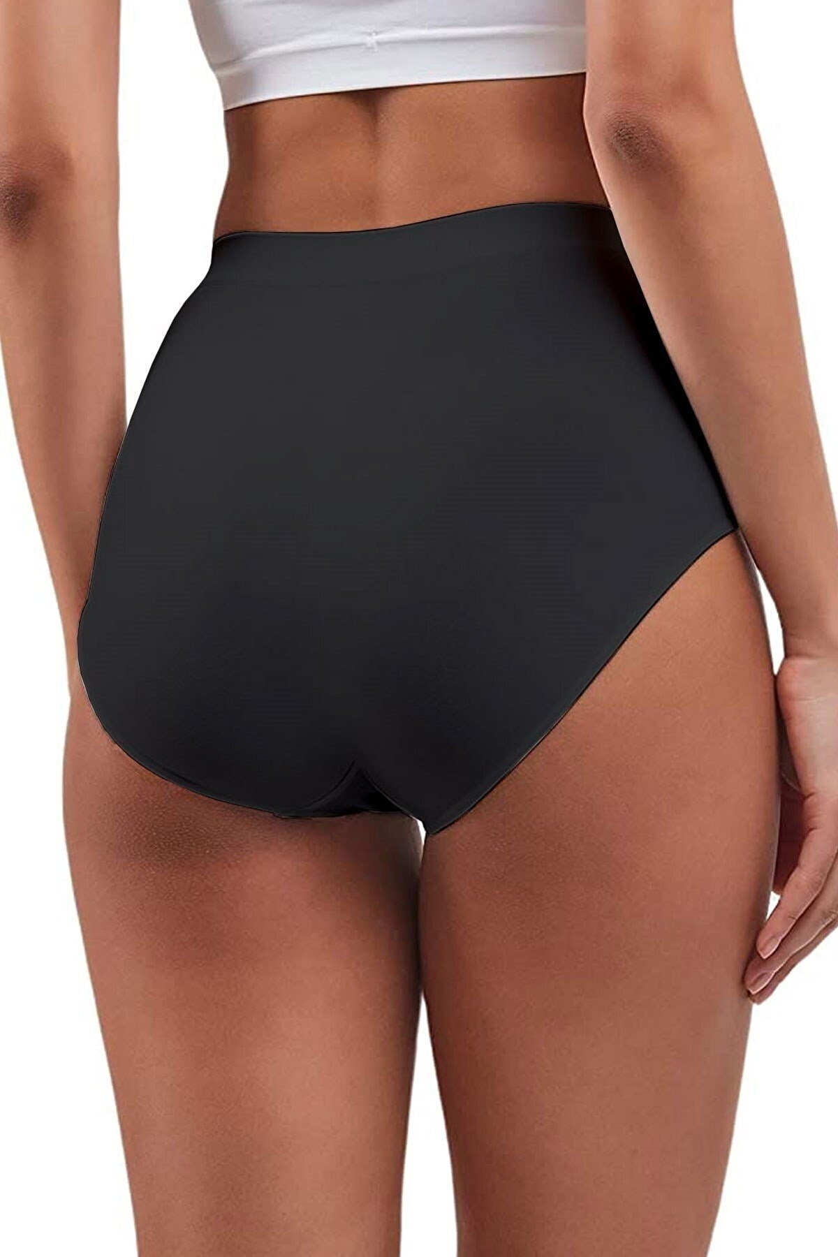 Dikişsiz Yüksek Bel Slip Külot Elite Life 811 - Siyah