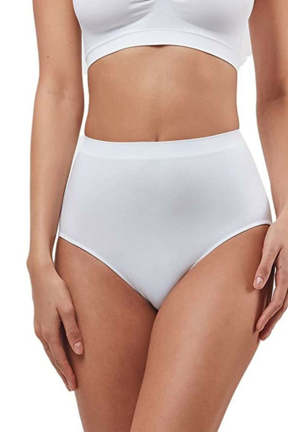 Yüksek Bel İz Yapmaz Pamuklu Slip Külot Elite Life 813 - Beyaz