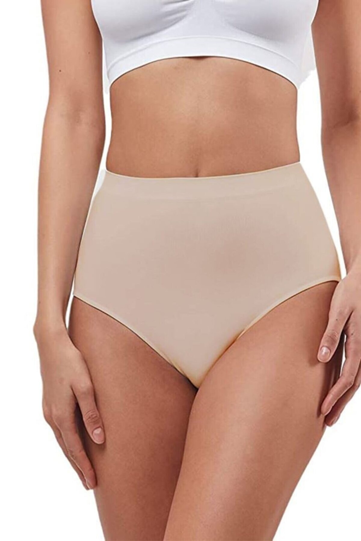Yüksek Bel İz Yapmaz Pamuklu Slip Külot Elite Life 813 - Ten