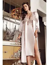 Güpürlü Saten Gelin Çeyiz Seti Perin 8060