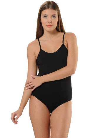 Siyah İnce Askılı Çıtçıtlı Body Pamuklu HMD 3002