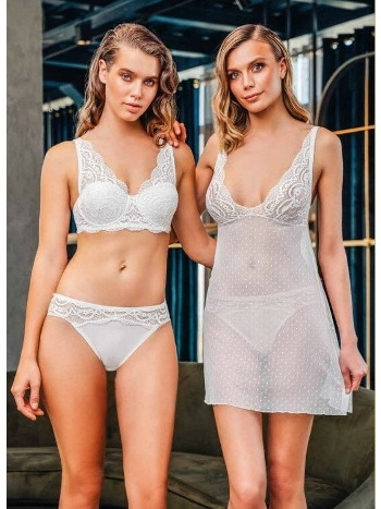 Pembe Ten Renkli Gecelikli Kadın Sütyen Takım Büşra 1884