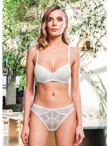 Dantelli Destekli Sütyen Takım Ekru Büşra 402