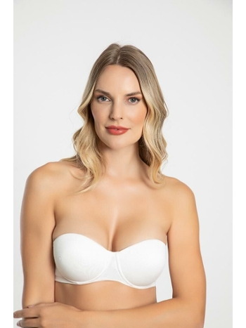 Balenli Destekli Straplez Sütyen Siyah Büşra 7004