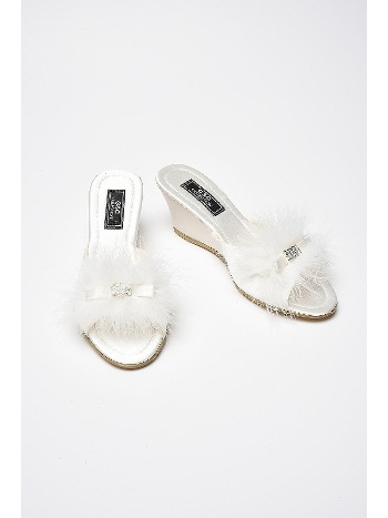 Yüksek Tabanlı Çeyiz Terliği Siyah-Gri Somon Ten G & C 170