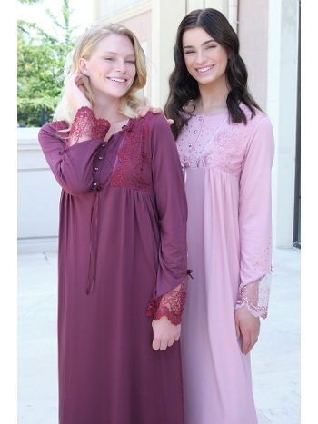 Kolları Dantelli Lohusa Gecelik Bone 5520