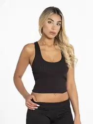 Kalın Askılı Fitilli Pedli Kadın Crop Defnem 8101