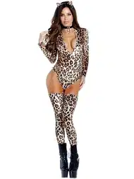 Leopar Desenli Aksesuar Setli Kadın Fantezi Kostüm For Dreams 8368