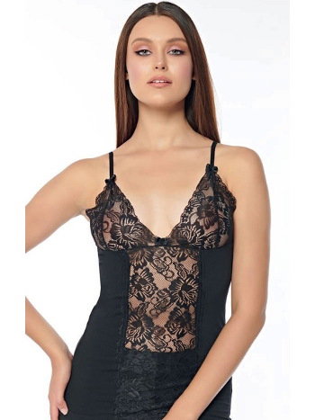 Göğüs Dantel İşlemeli Kadın Siyah Atlet Kolcu 2581