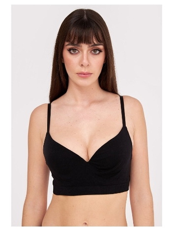 Hafif Destekli Dikişsiz Kadın Sütyen Takımı Siyah Beyaz NBB 2423