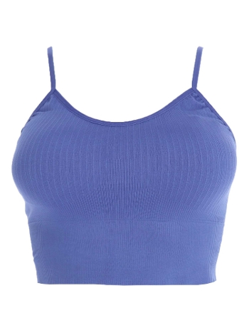 İp Askılı Fitilli Crop Fit Büstiyer Siyah Form Angel 5702