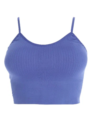 İp Askılı Fitilli Crop Fit Büstiyer Siyah Form Angel 5702