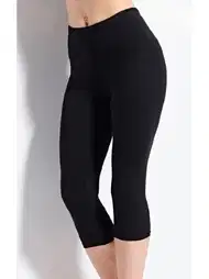 Kapri Tayt Yüksek Bel Pamuklu Lycra Siyah Kolcu 3021