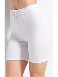 Kadın Kısa Tayt Lycra Yüksek Bel Beyaz Kolcu 3040