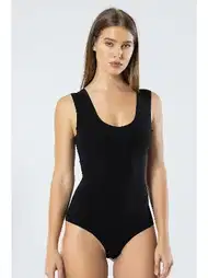 Pamuklu Esnek Çıtçıtlı Body Siyah Türen 905