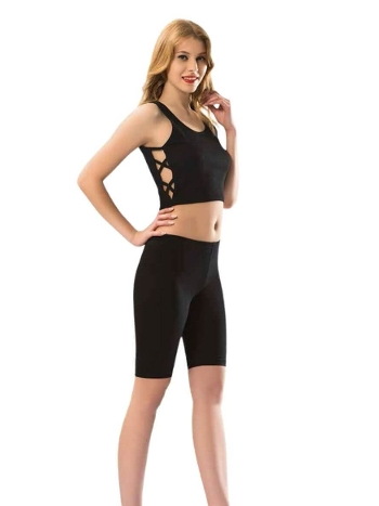 Yüksek Bel Düz Tayt Siyah Kota 4018