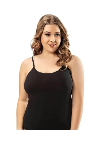 Büyük Beden Pamuklu İp Askılı Kadın Atlet Kota 6091