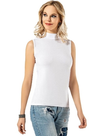 Balıkçı Yaka Sıfır Kol Bayan Atlet Esnek Kumaş Kota 6236