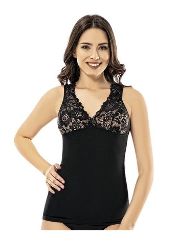 Kalın Dantel Askılı Kadın Atlet Pamuklu Nefes Alan Kota 6309