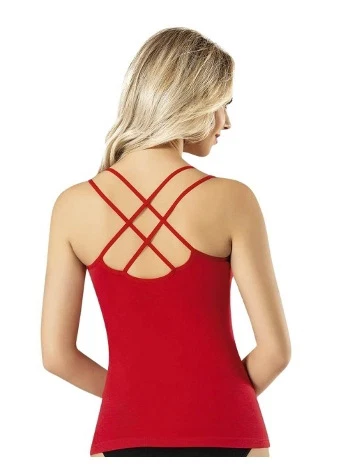 Yüksek Pamuk Oranı Çapraz Askılı Kadın Atlet Kota 6311 - 2