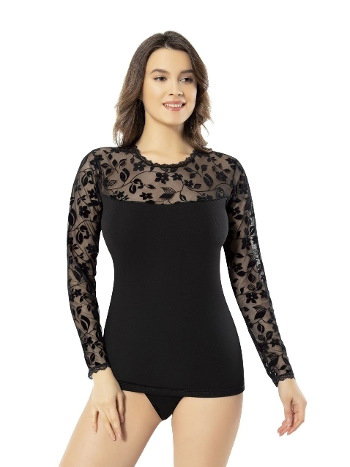 Dantel Detaylı Pamuklu Uzun Kollu Atlet Kota 6405