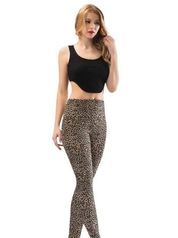 Yüksek Bel Leopar Baskılı Uzun Tayt Kota 4059