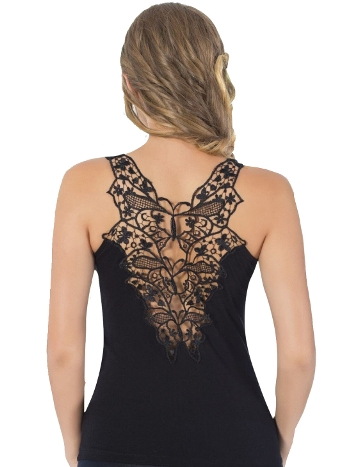 Pamuklu Elastan Dantelli Atlet Bayan HMD 2464