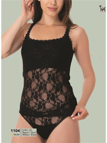 Modal Dantelli Çıtçıtlı Body İMER 1104