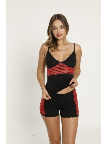 Yumuşak Pamuklu Şortlu Kadın Pijama Takımı Polkan 24465