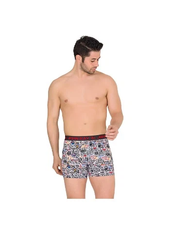 Pamuklu Düz Dikişli Beli Lastikli Erkek Boxer Form Time 860