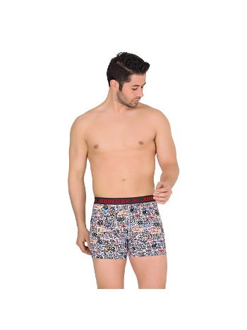 Pamuklu Düz Dikişli Beli Lastikli Erkek Boxer Form Time 860