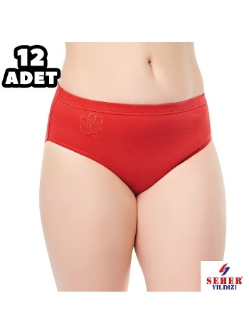 Yüksek Pamuk Oranlı Slip Külot Siyah Kırmızı Seher Yıldızı 0025