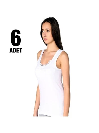 Kalın Askılı Hazıryaka Atlet Beyaz Seher Yıldızı 0012 - 2