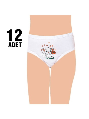 %100 Pamuk Esnek Lastik Slip Külot 12Li Seher Yıldızı 0051