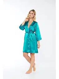Uzun Kuşaklı Polyester Sabahlık Sistina 14009