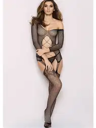 Siyah File Vücut Çorabı Esnek Desen For Dreams 5502