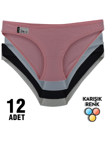 Pamuklu Yüksek Bel Slip Külot Asorti Tutku 0553