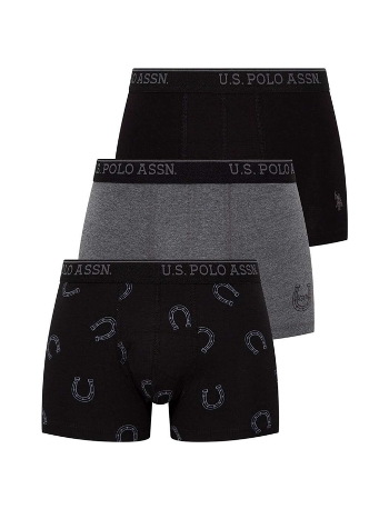 Pamuklu Esnek Bel Lastiği 3 Lü Erkek Boxer Us. POLO Assn. 80304
