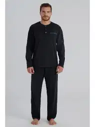 Lacivert Pamuklu Erkek Pijama Takımı Eros 960