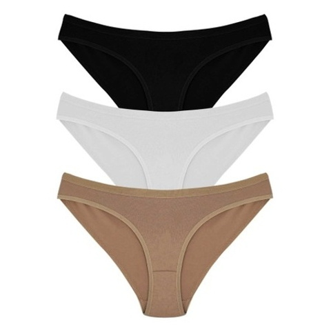 Pamuklu Dikişli Yüksek Bel Slip Külot 3'lü Set NBB 235 - Asorti
