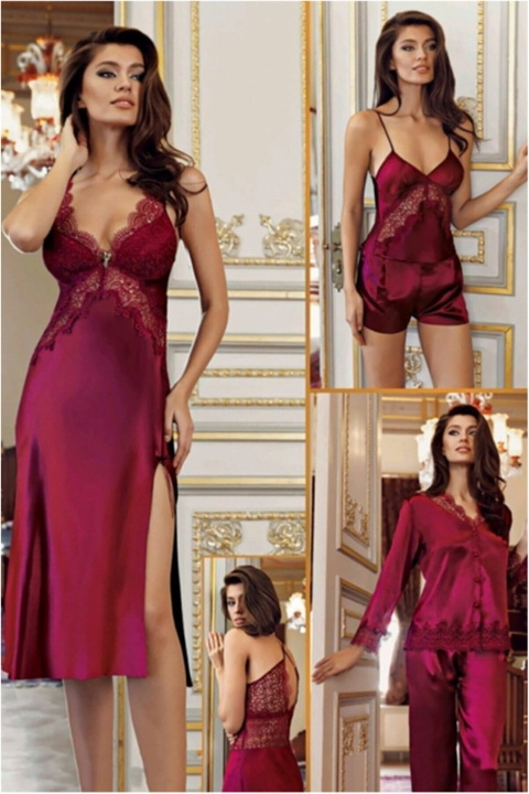 Perin Güpürlü Saten Gelin Çeyiz Seti Perin 8060 - Görsel 6