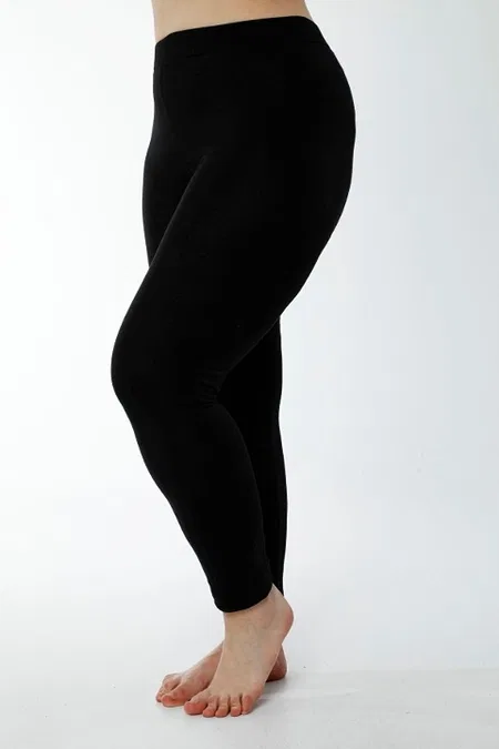 Yüksek Bel Likralı Pamuklu Tayt HMD 4019 - Siyah