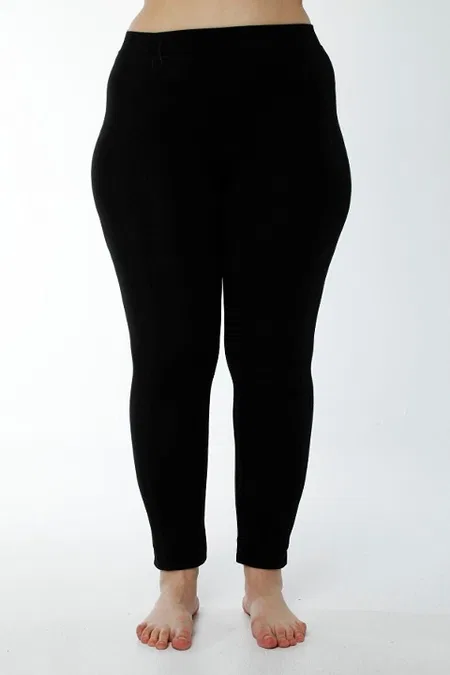 Yüksek Bel Likralı Pamuklu Tayt HMD 4019 - Siyah