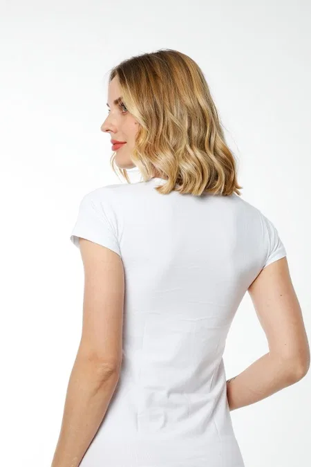 Pamuklu Likralı Beyaz Atlet HMD 2436 - 2