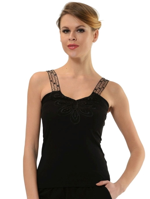 Pamuklu Nefes Alan Esnek Atlet HMD 2445 - Siyah